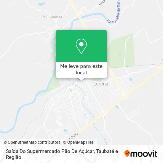 Saída Do Supermercado Pão De Açúcar mapa