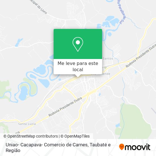Uniao- Cacapava- Comercio de Carnes mapa