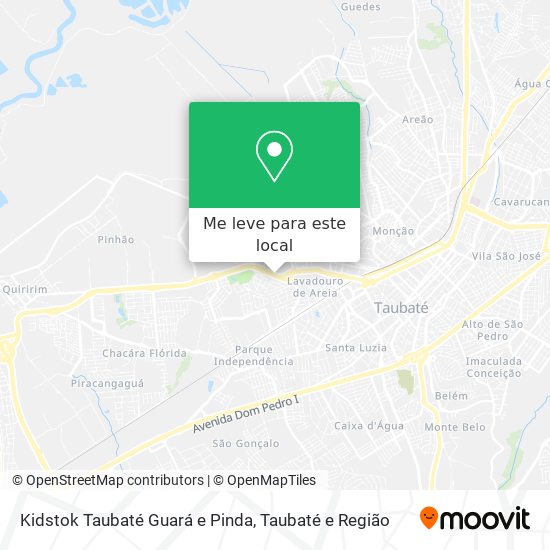 Kidstok Taubaté Guará e Pinda mapa