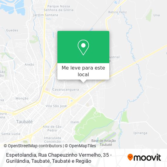 Espetolandia, Rua Chapeuzinho Vermelho, 35 - Gurilândia, Taubaté mapa