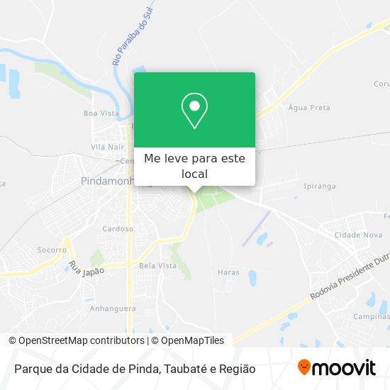 Parque da Cidade de Pinda mapa