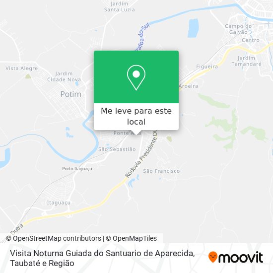 Visita Noturna Guiada do Santuario de Aparecida mapa