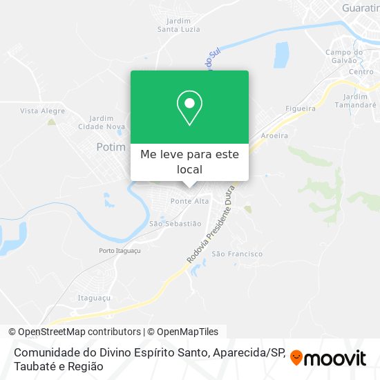 Comunidade do Divino Espírito Santo, Aparecida / SP mapa