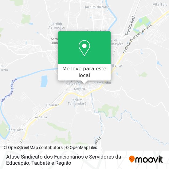 Afuse Sindicato dos Funcionários e Servidores da Educação mapa
