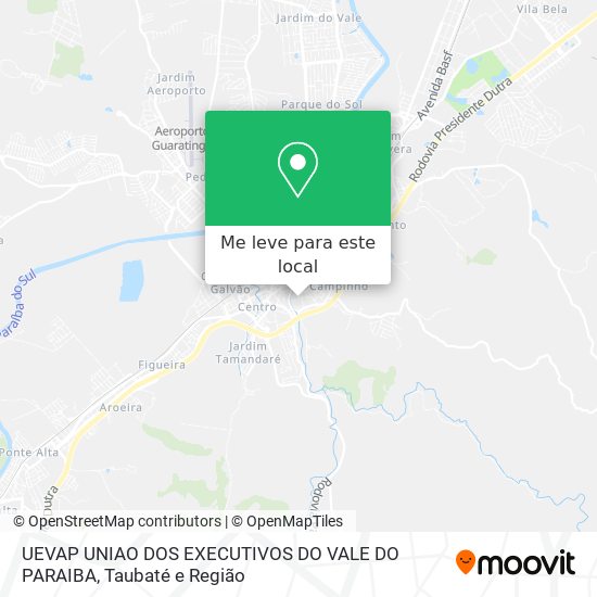 UEVAP UNIAO DOS EXECUTIVOS DO VALE DO PARAIBA mapa