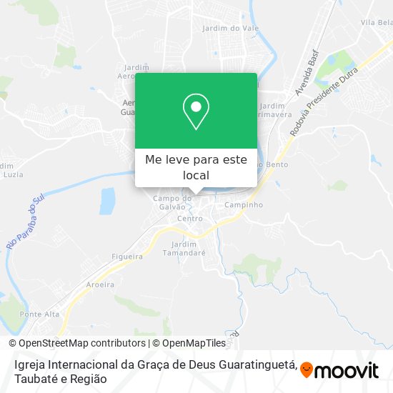 Igreja Internacional da Graça de Deus Guaratinguetá mapa