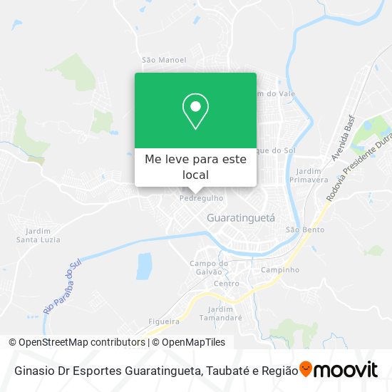 Ginasio Dr Esportes Guaratingueta mapa