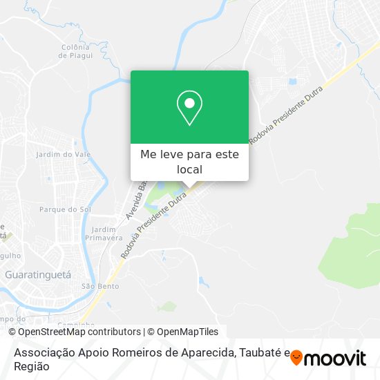 Associação Apoio Romeiros de Aparecida mapa