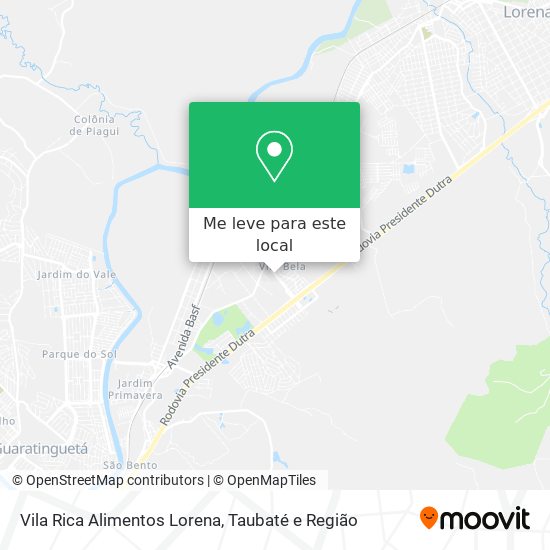 Vila Rica Alimentos Lorena mapa