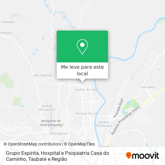Grupo Espírita, Hospital e Psiquiatria Casa do Caminho mapa