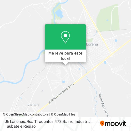 Jh Lanches, Rua Tiradentes 473 Bairro Industrial mapa