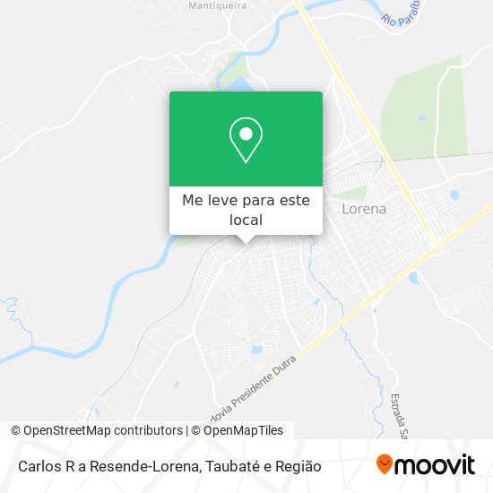 Carlos R a Resende-Lorena mapa