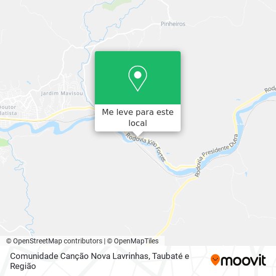 Comunidade Canção Nova Lavrinhas mapa