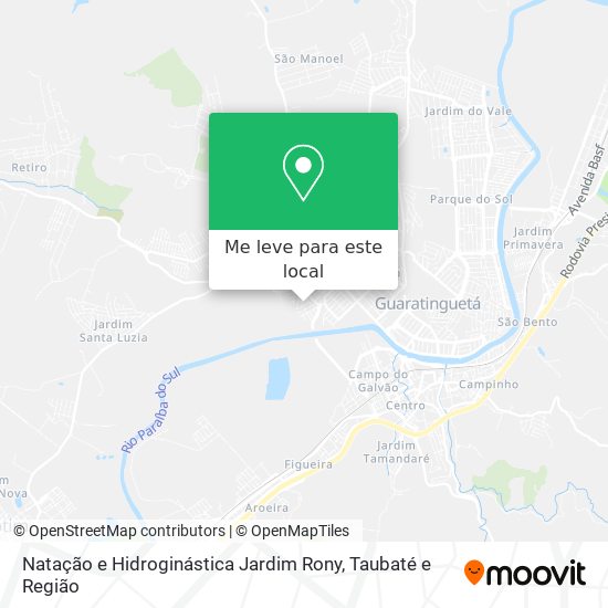 Natação e Hidroginástica Jardim Rony mapa