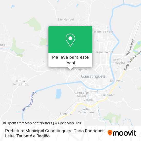 Prefeitura Municipal Guaratinguera Dario Rodrigues Leite mapa