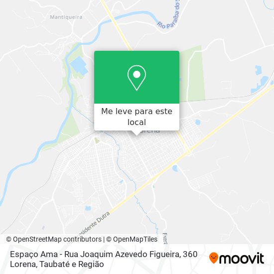 Espaço Ama - Rua Joaquim Azevedo Figueira, 360 Lorena mapa