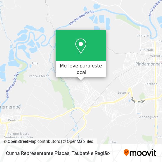 Cunha Representante Placas mapa