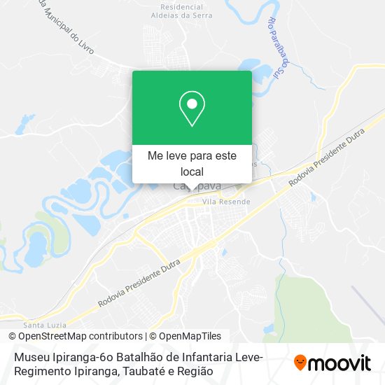 Museu Ipiranga-6o Batalhão de Infantaria Leve-Regimento Ipiranga mapa