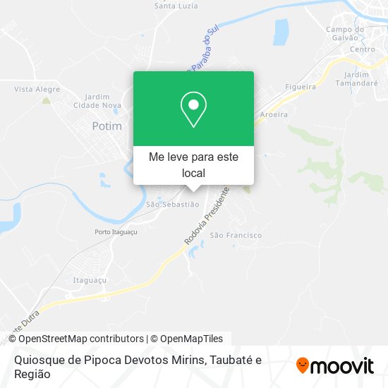 Quiosque de Pipoca Devotos Mirins mapa