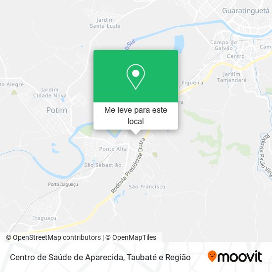 Centro de Saúde de Aparecida mapa