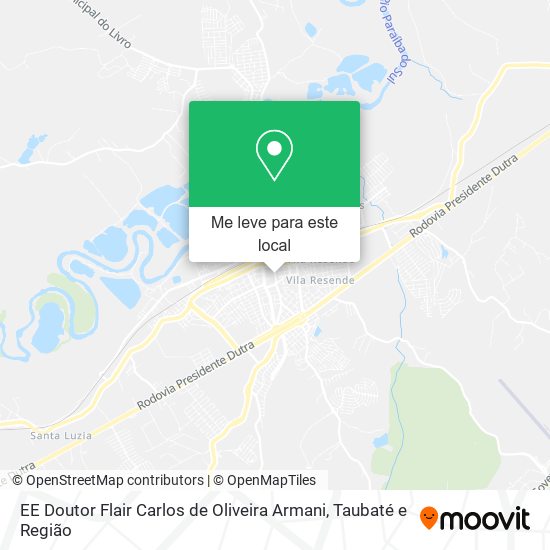 EE Doutor Flair Carlos de Oliveira Armani mapa