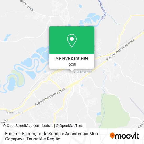 Fusam - Fundação de Saúde e Assistência Mun Caçapava mapa