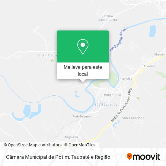 Câmara Municipal de Potim mapa