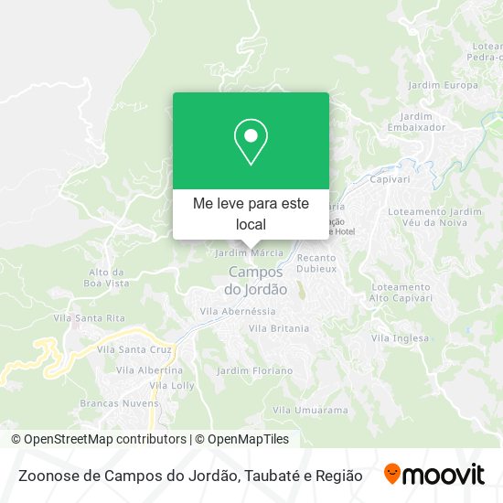 Zoonose de Campos do Jordão mapa