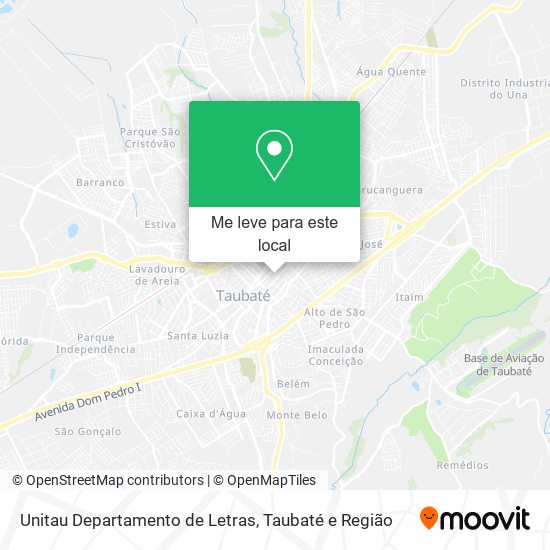 Unitau Departamento de Letras mapa
