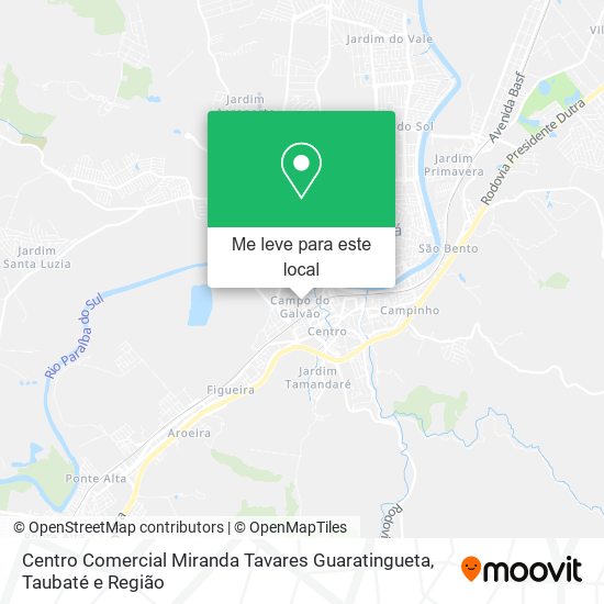 Centro Comercial Miranda Tavares Guaratingueta mapa