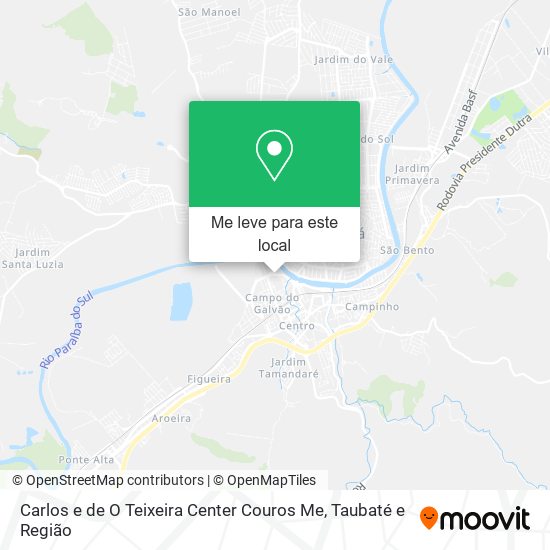 Carlos e de O Teixeira Center Couros Me mapa