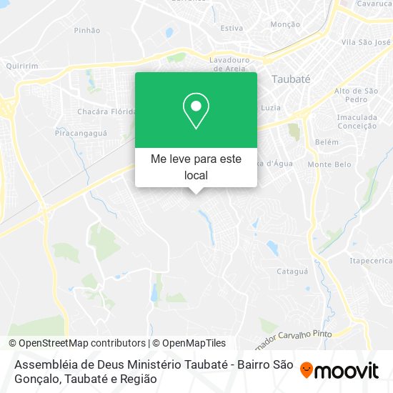 Assembléia de Deus Ministério Taubaté - Bairro São Gonçalo mapa