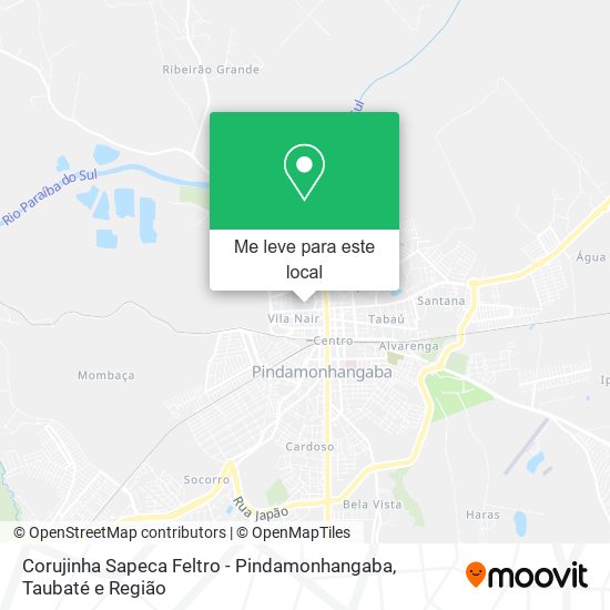Corujinha Sapeca Feltro - Pindamonhangaba mapa