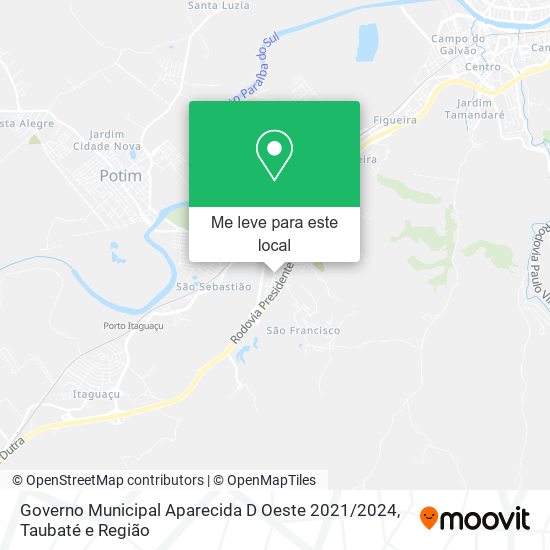 Governo Municipal Aparecida D Oeste 2021 / 2024 mapa