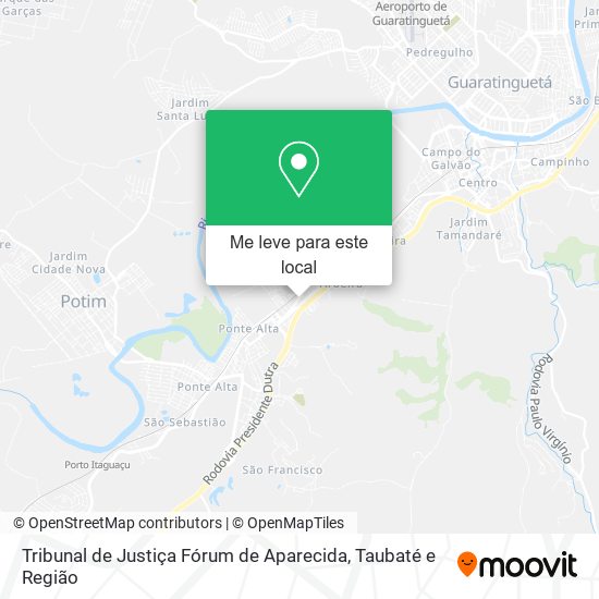 Tribunal de Justiça Fórum de Aparecida mapa