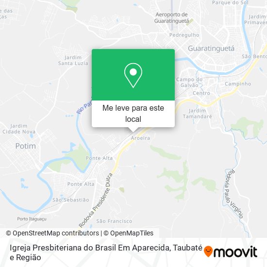 Igreja Presbiteriana do Brasil Em Aparecida mapa