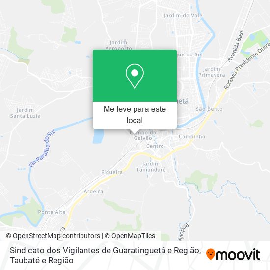 Sindicato dos Vigilantes de Guaratinguetá e Região mapa