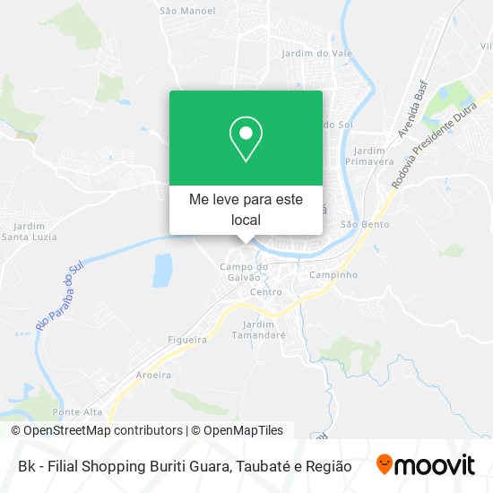 Bk - Filial Shopping Buriti Guara mapa