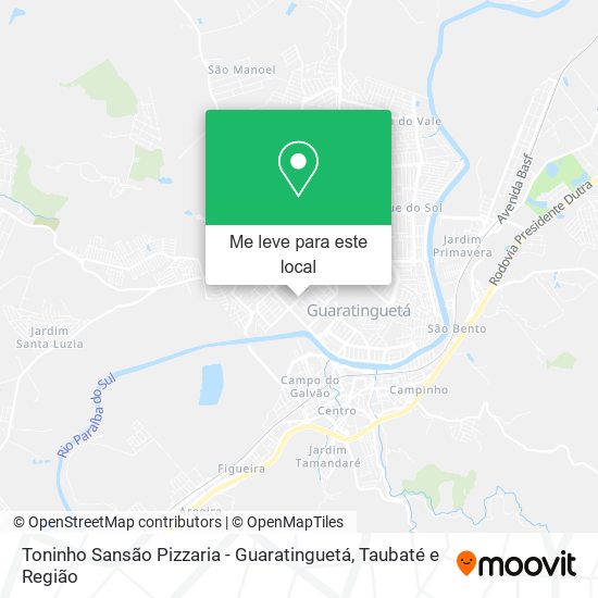 Toninho Sansão Pizzaria - Guaratinguetá mapa