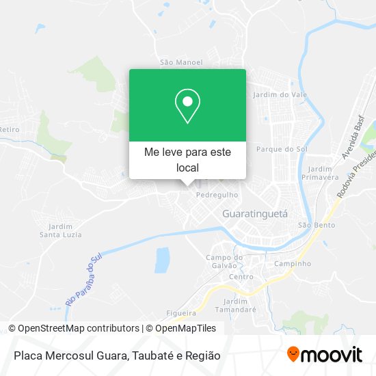 Placa Mercosul Guara mapa