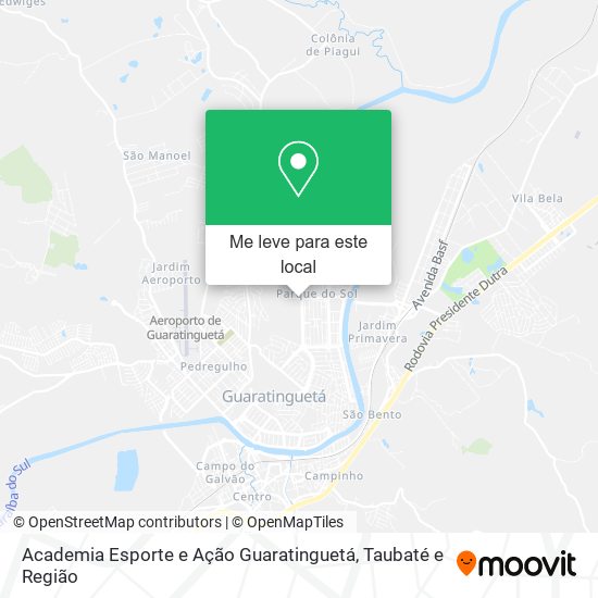 Academia Esporte e Ação Guaratinguetá mapa
