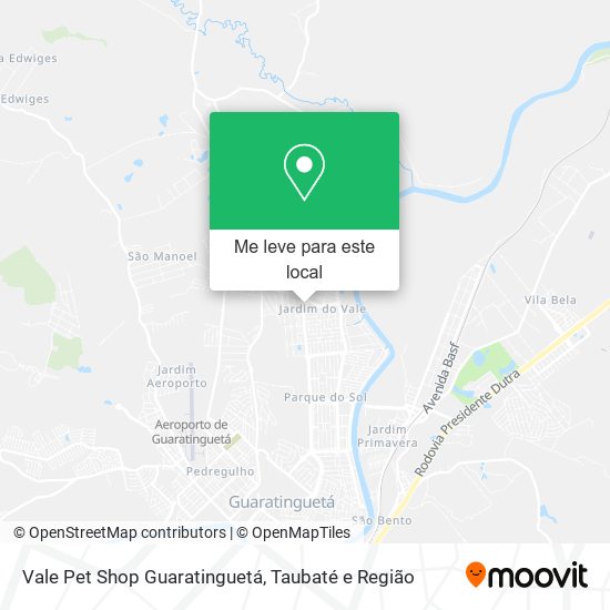 Vale Pet Shop Guaratinguetá mapa