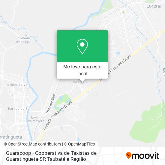 Guaracoop - Cooperativa de Taxistas de Guaratingueta-SP mapa