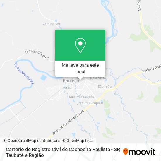 Cartório de Registro Civil de Cachoeira Paulista - SP mapa