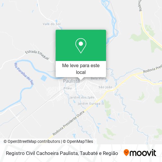 Registro Civil Cachoeira Paulista mapa