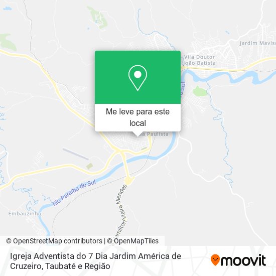 Igreja Adventista do 7 Dia Jardim América de Cruzeiro mapa