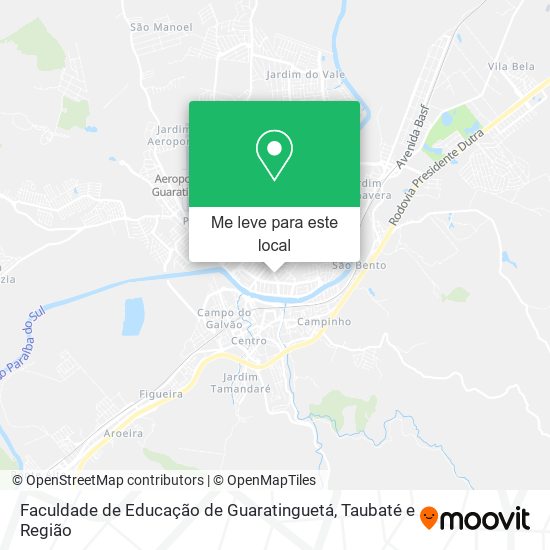 Faculdade de Educação de Guaratinguetá mapa
