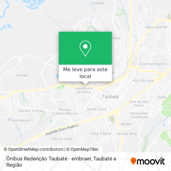 Ônibus Redenção Taubaté - embraer mapa