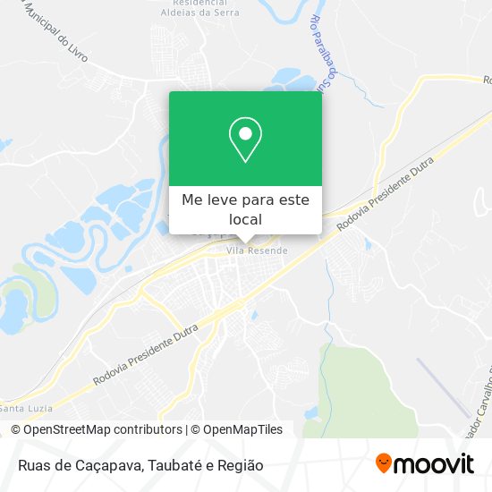 Ruas de Caçapava mapa