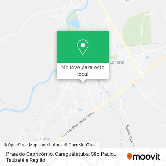 Praia do Capricórnio, Caraguátatuba, São Paulo. mapa